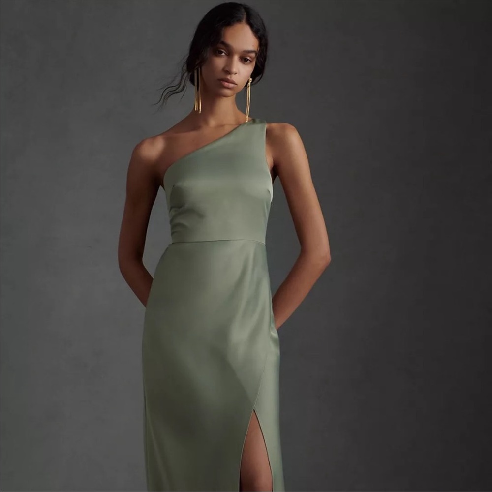 BLHDN Dylan One-Shoulder Satin Side-Slit Gown Size 4